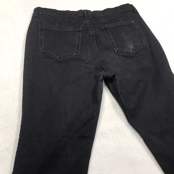 KUHL Black Jeans Women 14 Reg (33x30) Taper Stretch Denim Dark Academia Goth - Picture 9 of 16